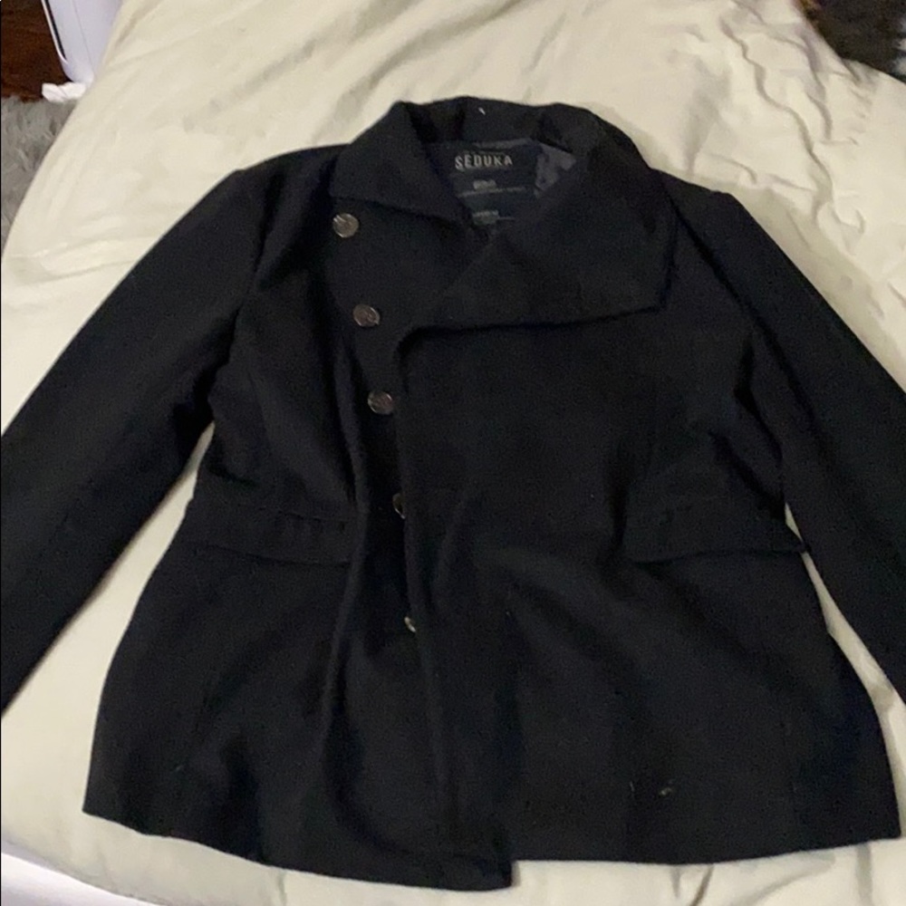 Seduka pea coat wool and acrylic